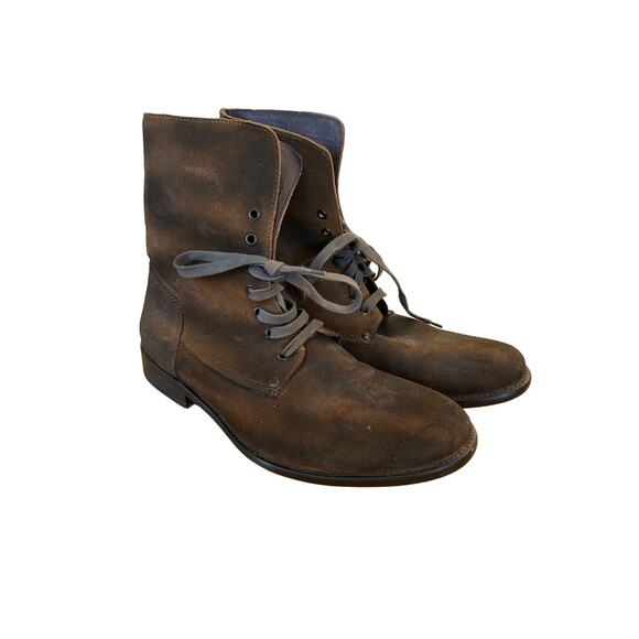 Rogue - Lace Up Leather Boots in Dark Brown - Picture 1 of 6
